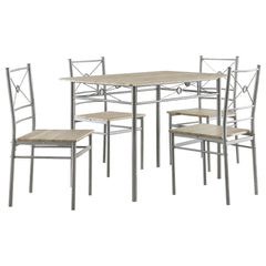 Best Furniture Outlet - Coaster - Anna 5-piece Rectangular Dining Table Set Silver - 100035
