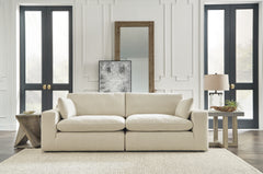 Best Furniture Outlet - Ashley Furniture - Elyza Sectional - RAF 2-Piece Sectional Loveseat / Linen - 10006S1
