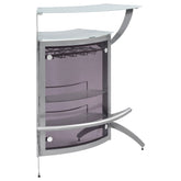 Best Furniture Outlet - Coaster - Dallas 2-shelf Curved Freestanding Home Bar Cabinet Silver - 100135