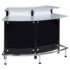 Best Furniture Outlet - Coaster - Keystone Curved Glass Top Home Bar Wine Cabinet Black - 100139