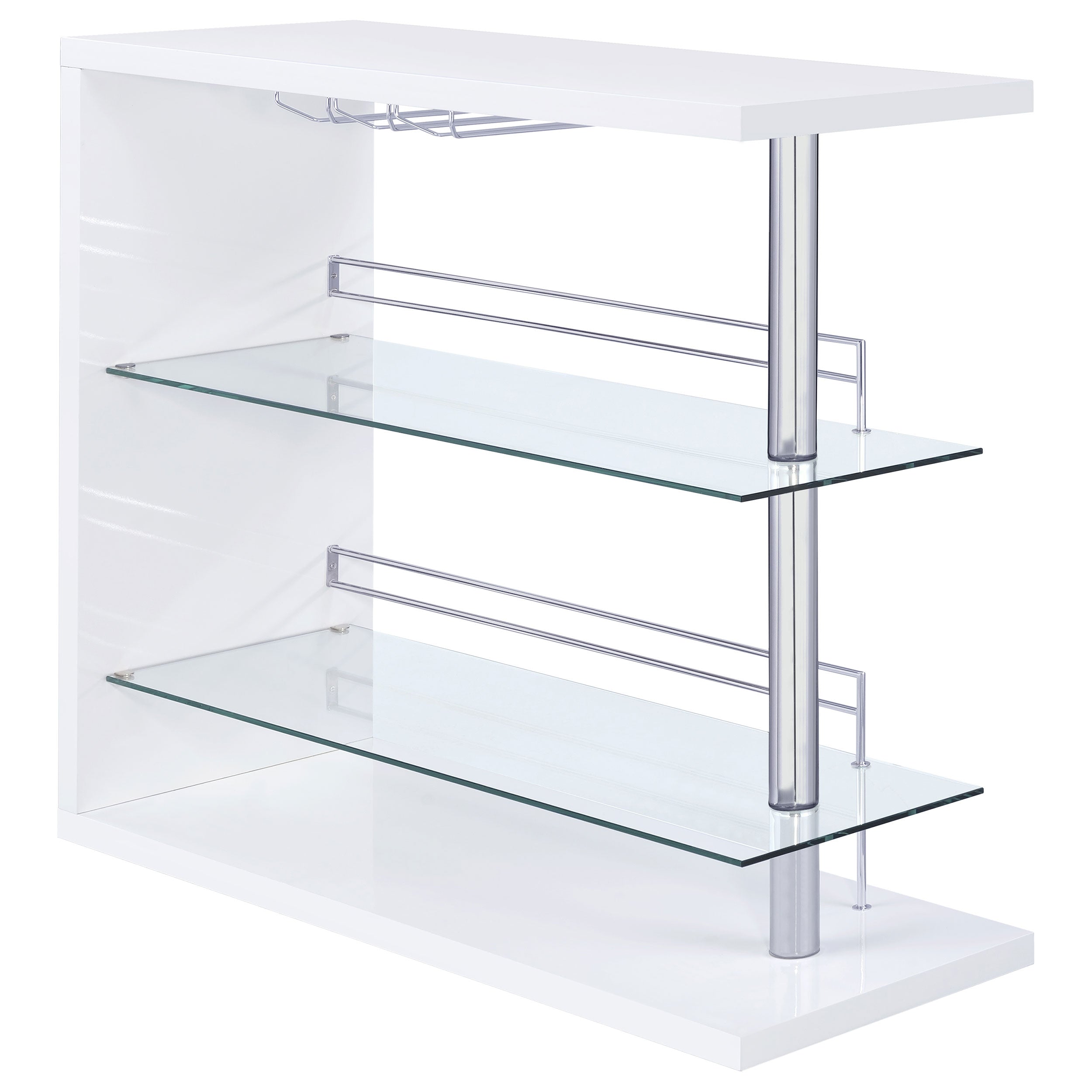 Best Furniture Outlet - Coaster - Prescott Rectangular Home Bar Table White High Gloss - 100167