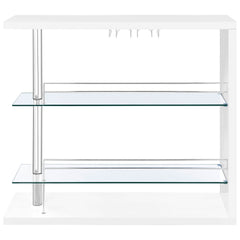 Prescott Rectangular Home Bar Table White High Gloss