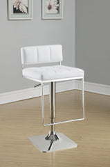 Alameda Adjustable Bar Stool Chrome and White
