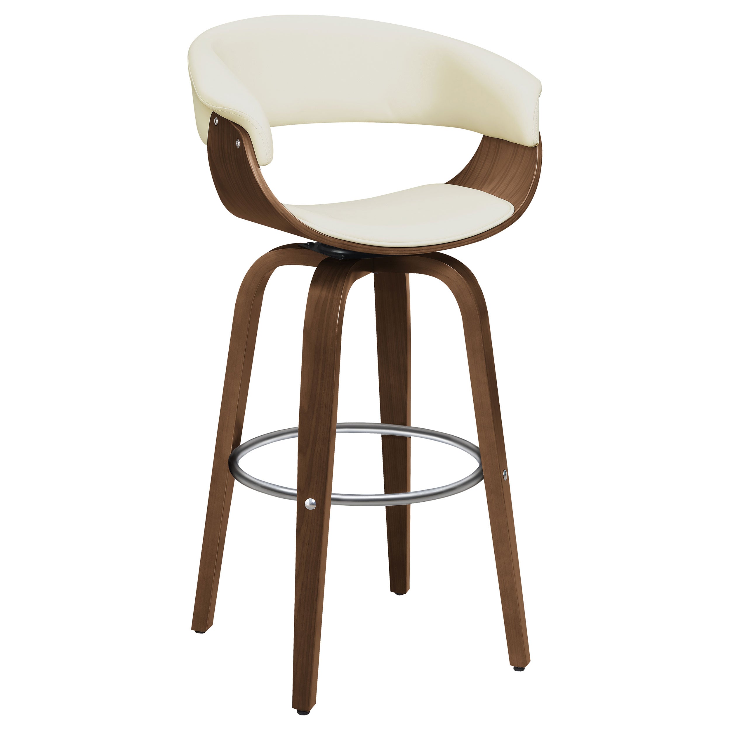 Best Furniture Outlet - Coaster - Zion Upholstered Swivel Bar Stool Walnut and Ecru - 100206