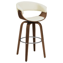 Best Furniture Outlet - Coaster - Zion Upholstered Swivel Bar Stool Walnut and Ecru - 100206