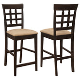 Best Furniture Outlet - Coaster - Gabriel Lattice Back Counter Chair Cappuccino (Set of 2) - 100209