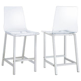 Best Furniture Outlet - Coaster - Juelia Clear Acrylic Counter Chair Chrome (Set of 2) - 100265