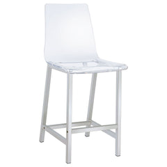 Juelia Clear Acrylic Counter Chair Chrome (Set of 2)