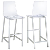 Best Furniture Outlet - Coaster - Juelia Clear Acrylic Bar Chair Chrome (Set of 2) - 100295