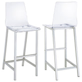 Best Furniture Outlet - Coaster - Juelia Clear Acrylic Bar Chair Chrome (Set of 2) - 100295