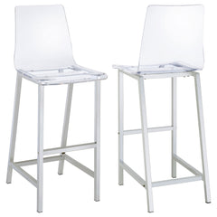 Best Furniture Outlet - Coaster - Juelia Clear Acrylic Bar Chair Chrome (Set of 2) - 100295