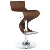 Best Furniture Outlet - Coaster - Covina Adjustable Bar Stool Walnut and Chrome - 100396