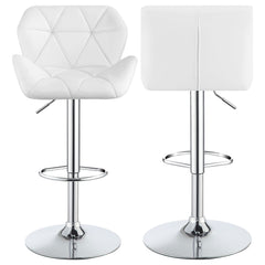 Best Furniture Outlet - Coaster - Berrington Upholstered Adjustable Bar Stool White (Set of 2) - 100424