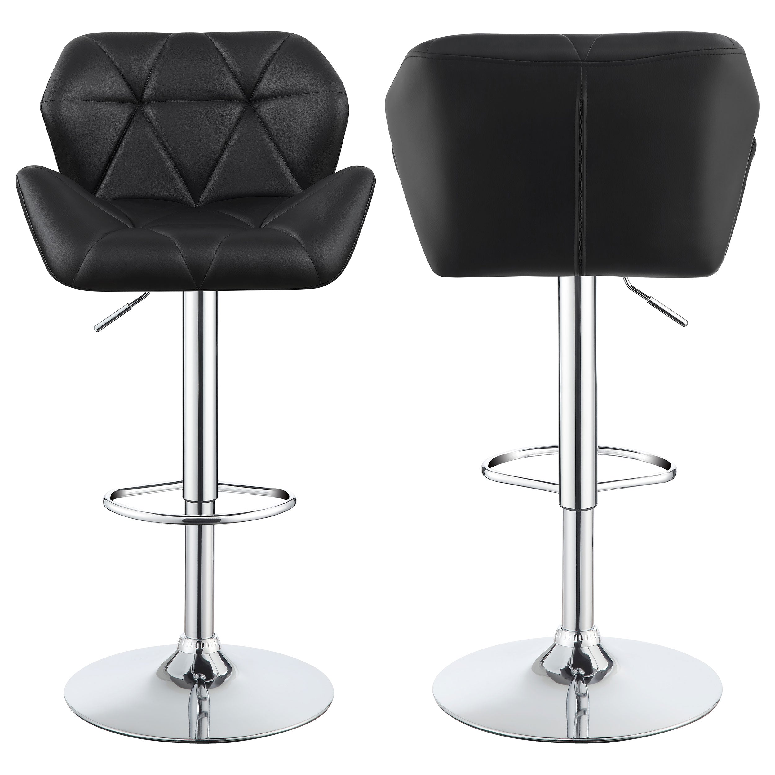 Best Furniture Outlet - Coaster - Berrington Upholstered Adjustable Bar Stool Black (Set of 2) - 100425