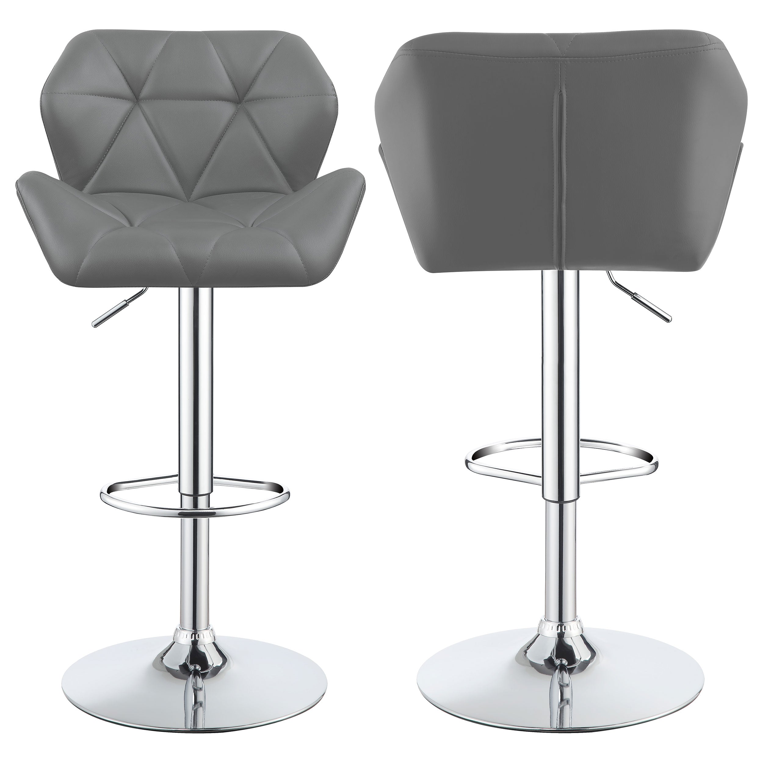 Best Furniture Outlet - Coaster - Berrington Upholstered Adjustable Bar Stool Grey (Set of 2) - 100426