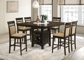 Best Furniture Outlet - Coaster - Gabriel 7-piece Square Counter Height Dining Set Cappuccino - 100438-S7A