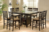 Best Furniture Outlet - Coaster - Gabriel 9-piece Square Counter Height Dining Set Cappuccino - 100438-S9