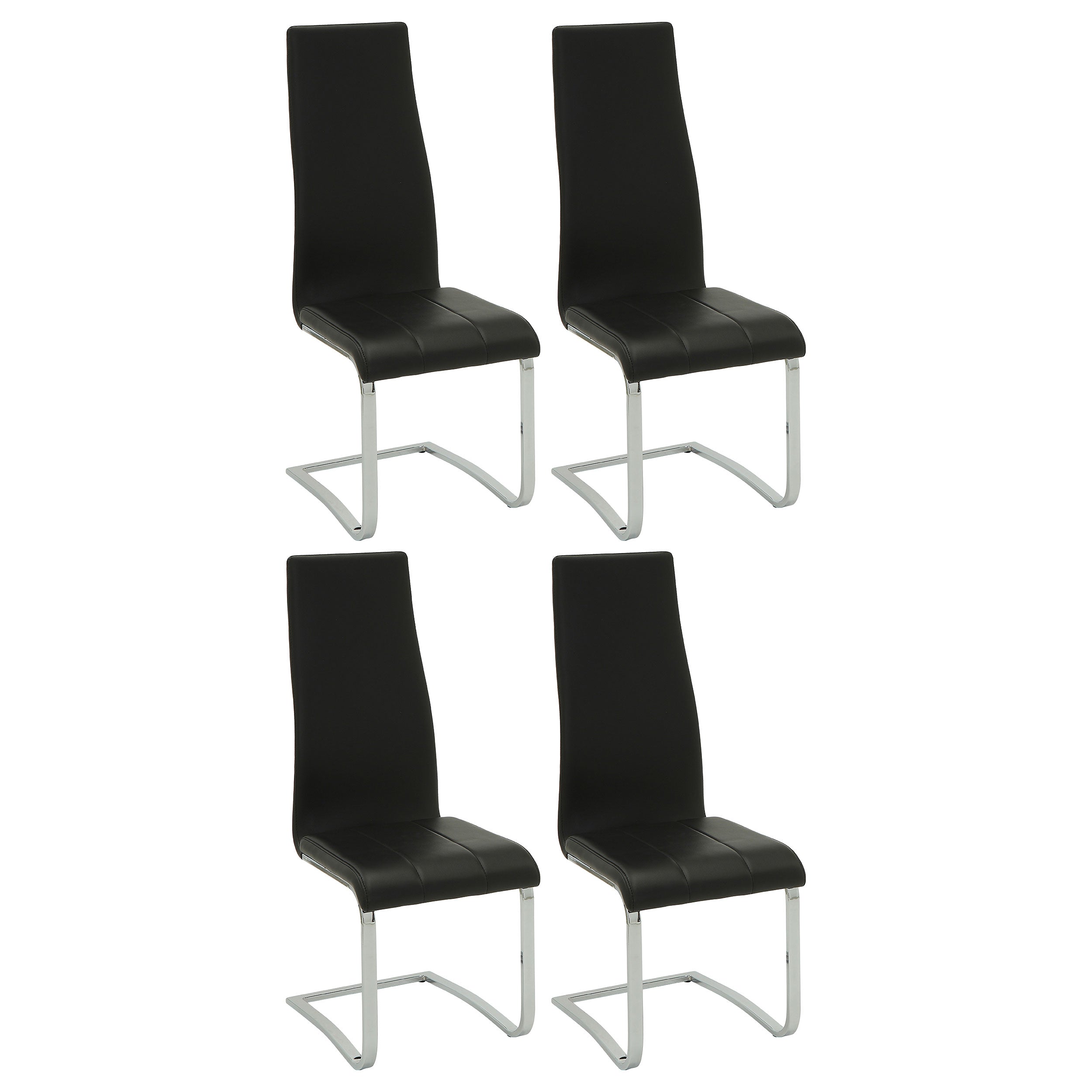 Best Furniture Outlet - Coaster - Montclair Upholstered Dining Side Chair Black (Set of 4) - 100515BLK