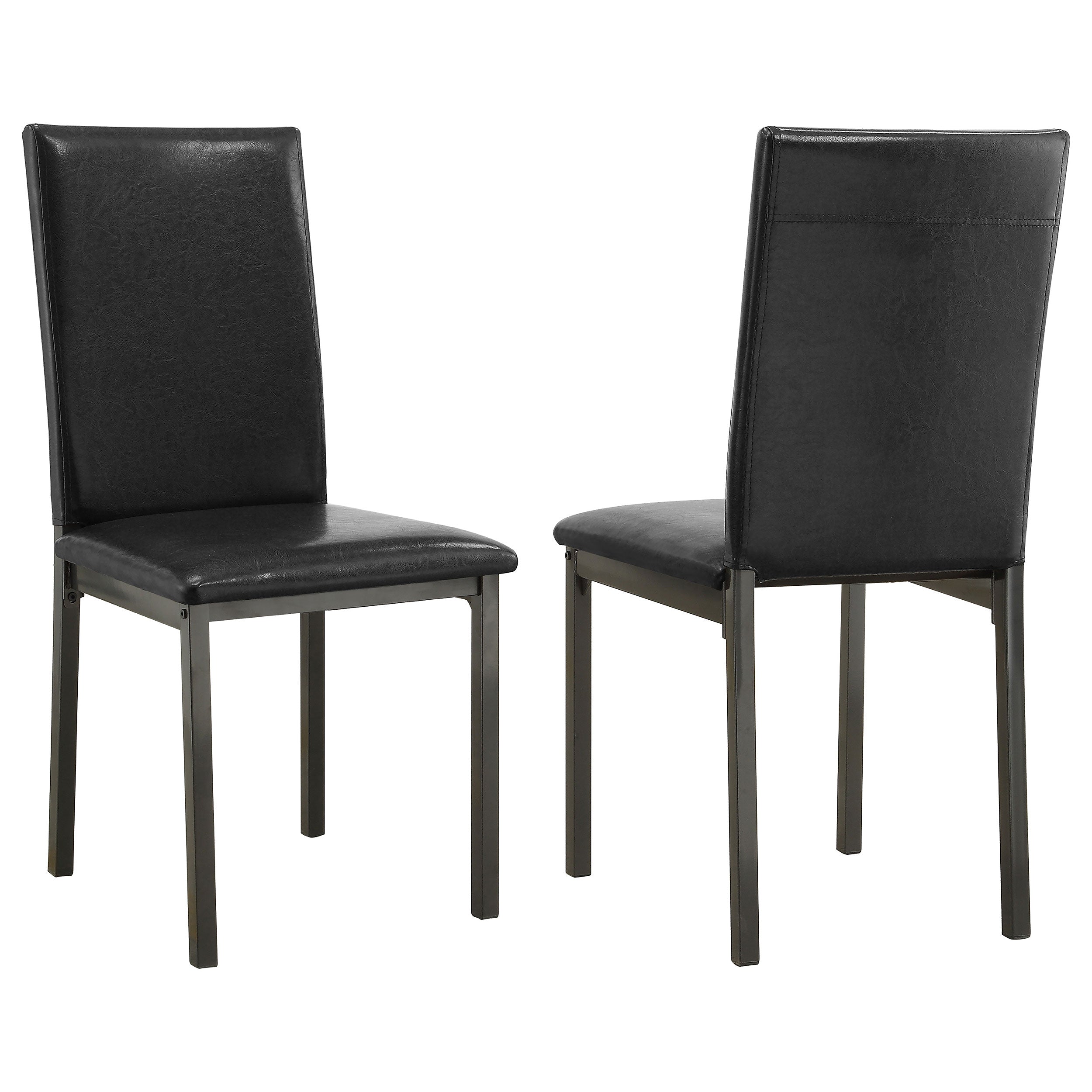 Best Furniture Outlet - Coaster - Garza Upholstered Dining Side Chair Black (Set of 2) - 100612