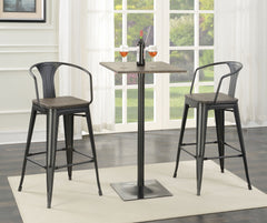 Best Furniture Outlet - Coaster - Cavalier 3-piece Square Bar Table Set Dark Elm and Black - 100730-S3