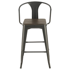 Cavalier 3-piece Square Bar Table Set Dark Elm and Black