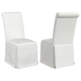 Best Furniture Outlet - Coaster - Shawna Upholstered Skirted Side Chair White (Set of 2) - 100748