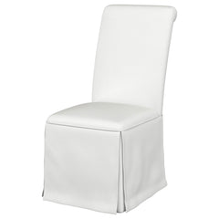 Shawna Upholstered Skirted Side Chair White (Set of 2)