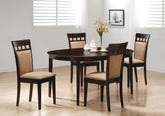 Best Furniture Outlet - Coaster - Gabriel 5-piece Extension Leaf Dining Table Set Cappuccino - 100770-S5A