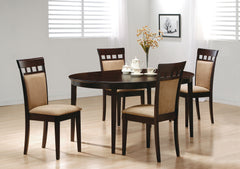 Best Furniture Outlet - Coaster - Gabriel 5-piece Extension Leaf Dining Table Set Cappuccino - 100770-S5A
