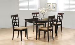 Best Furniture Outlet - Coaster - Gabriel 5-piece Extension Leaf Dining Table Set Cappuccino - 100770-S5