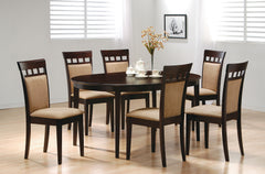 Best Furniture Outlet - Coaster - Gabriel 7-piece Extension Leaf Dining Table Set Cappuccino - 100770-S7A