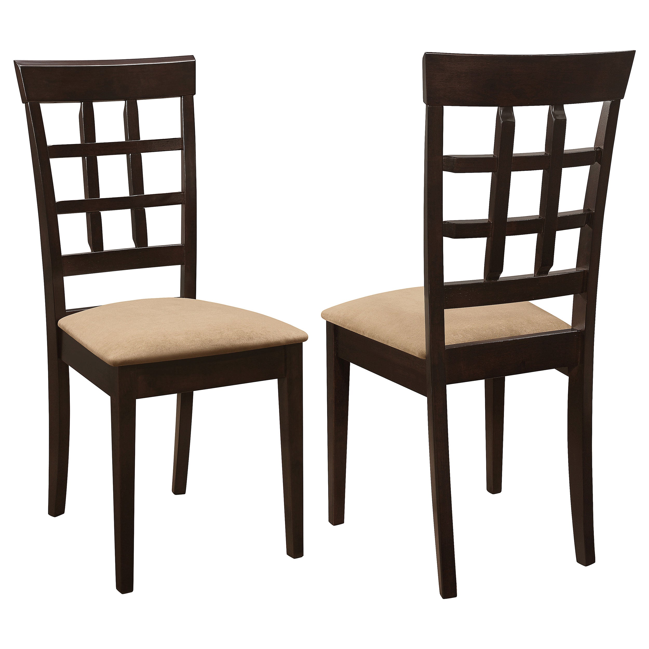 Best Furniture Outlet - Coaster - Gabriel Lattice Back Dining Side Chair Cappuccino (Set of 2) - 100772