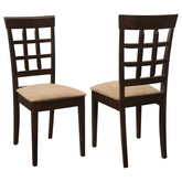 Best Furniture Outlet - Coaster - Gabriel Lattice Back Dining Side Chair Cappuccino (Set of 2) - 100772
