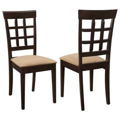 Best Furniture Outlet - Coaster - Gabriel Lattice Back Dining Side Chair Cappuccino (Set of 2) - 100772