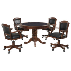 Turk 5-piece 3-in-1 Dining and Game Table Set Tobacco