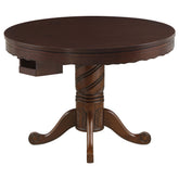 Best Furniture Outlet - Coaster - Turk Round Dining and Billiard Poker Game Table Tobacco - 100871