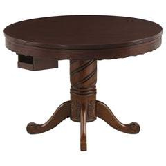 Best Furniture Outlet - Coaster - Turk Round Dining and Billiard Poker Game Table Tobacco - 100871