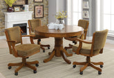 Best Furniture Outlet - Coaster - Mitchell 5-piece 3-in-1 Dining and Game Table Set Amber - 100951-S5
