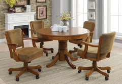 Best Furniture Outlet - Coaster - Mitchell 5-piece 3-in-1 Dining and Game Table Set Amber - 100951-S5