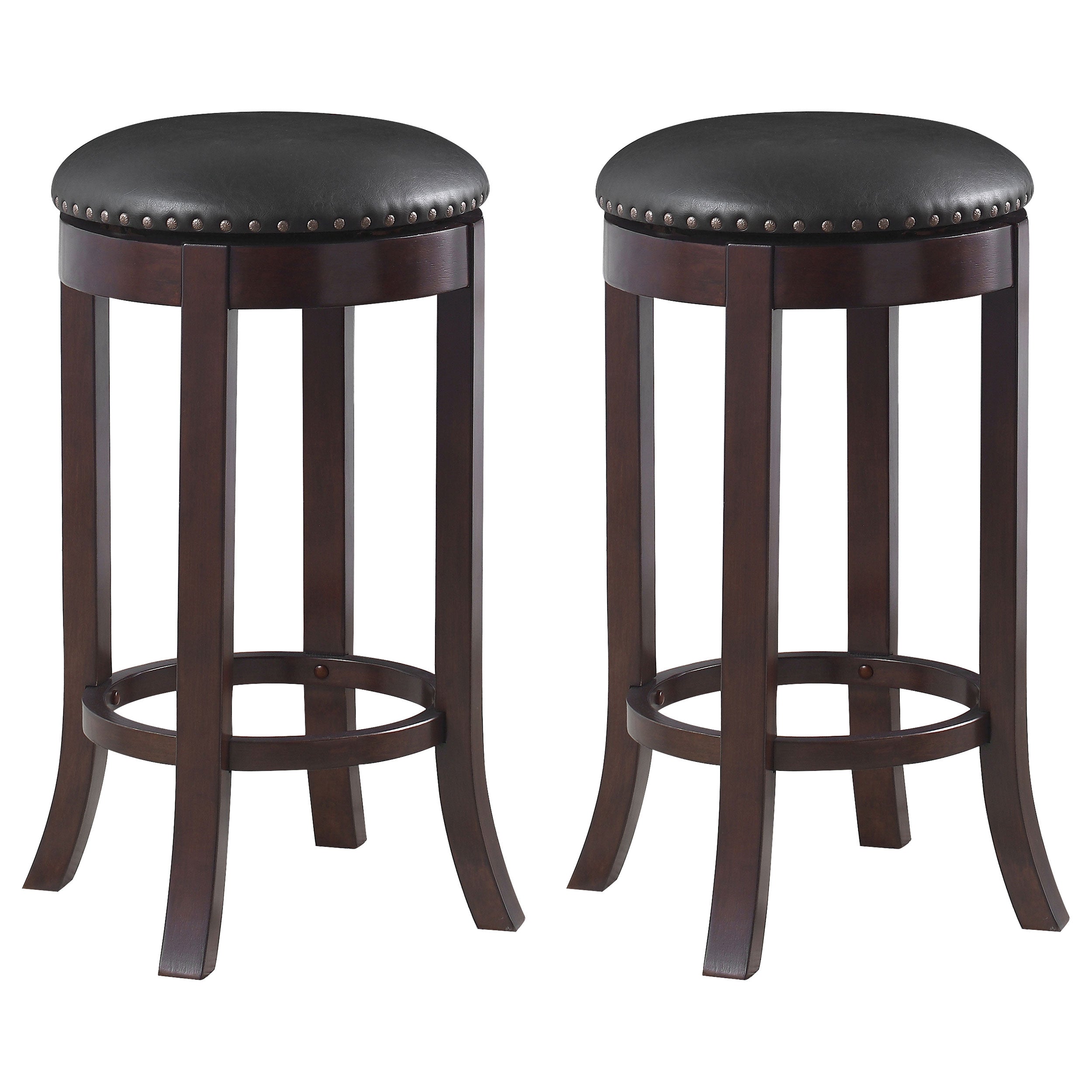 Best Furniture Outlet - Coaster - Aboushi Backless Swivel Bar Stool Brown (Set of 2) - 101060