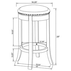 Aboushi Backless Swivel Bar Stool Brown (Set of 2)