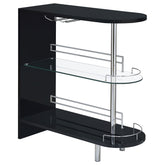 Best Furniture Outlet - Coaster - Adolfo Rectangular 2-tier Home Bar Table Black High Gloss - 101063