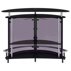 Amarillo Freestanding Glass Top Home Bar Wine Cabinet Black