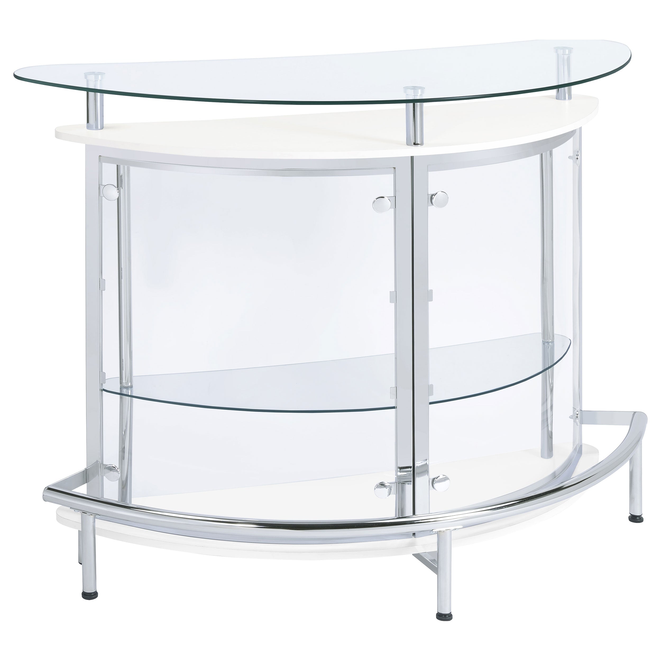 Best Furniture Outlet - Coaster - Amarillo Freestanding Glass Top Home Bar Wine Cabinet White - 101066