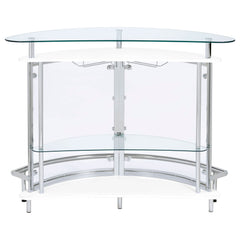 Amarillo Freestanding Glass Top Home Bar Wine Cabinet White