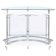 Amarillo Freestanding Glass Top Home Bar Wine Cabinet White