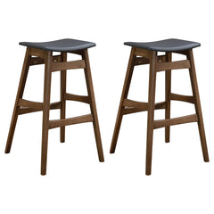Best Furniture Outlet - Coaster - Finnick Cushioned Backless Bar Stool Walnut (Set of 2) - 101437