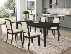 Best Furniture Outlet - Coaster - Louise 5-piece Rectangular Extension Leaf Dining Set Black - 101561-S5