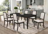 Best Furniture Outlet - Coaster - Louise 7-piece Rectangular Extension Leaf Dining Set Black - 101561-S7