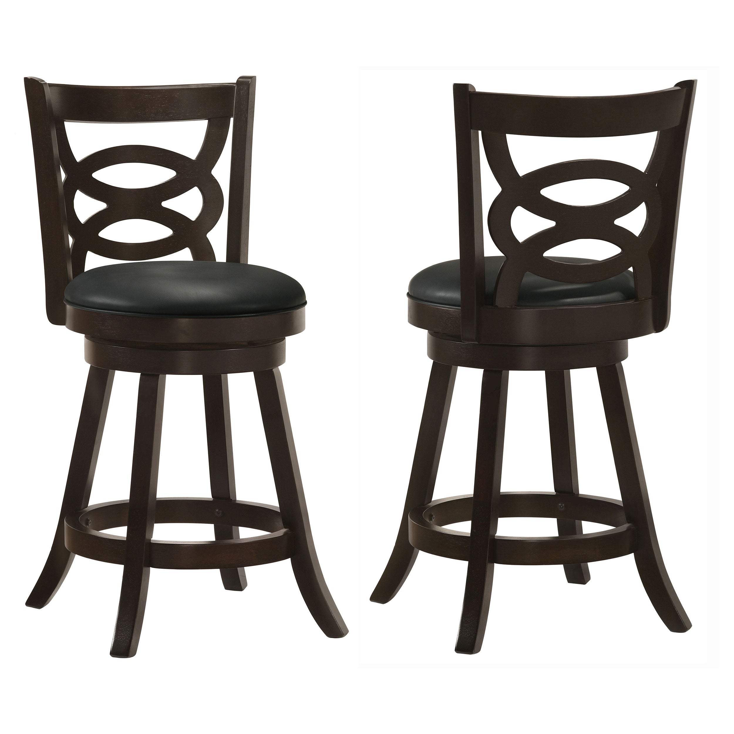 Best Furniture Outlet - Coaster - Calecita Wood Swivel Counter Stool Cappuccino (Set of 2) - 101929